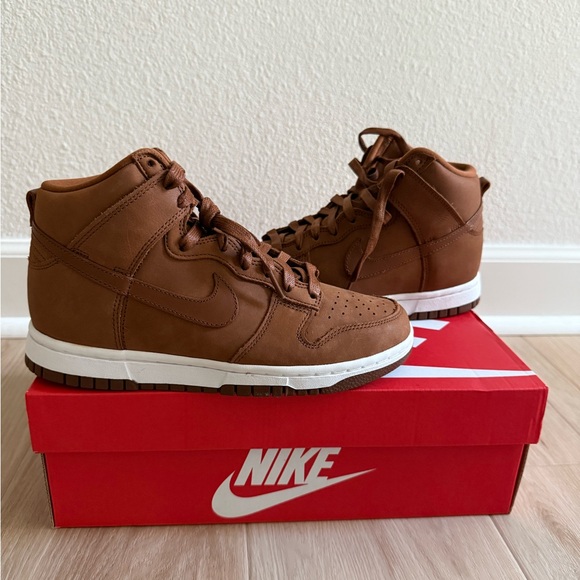 Nike Dunk High PRM Sneakers - Pecan/White - Picture 1 of 8